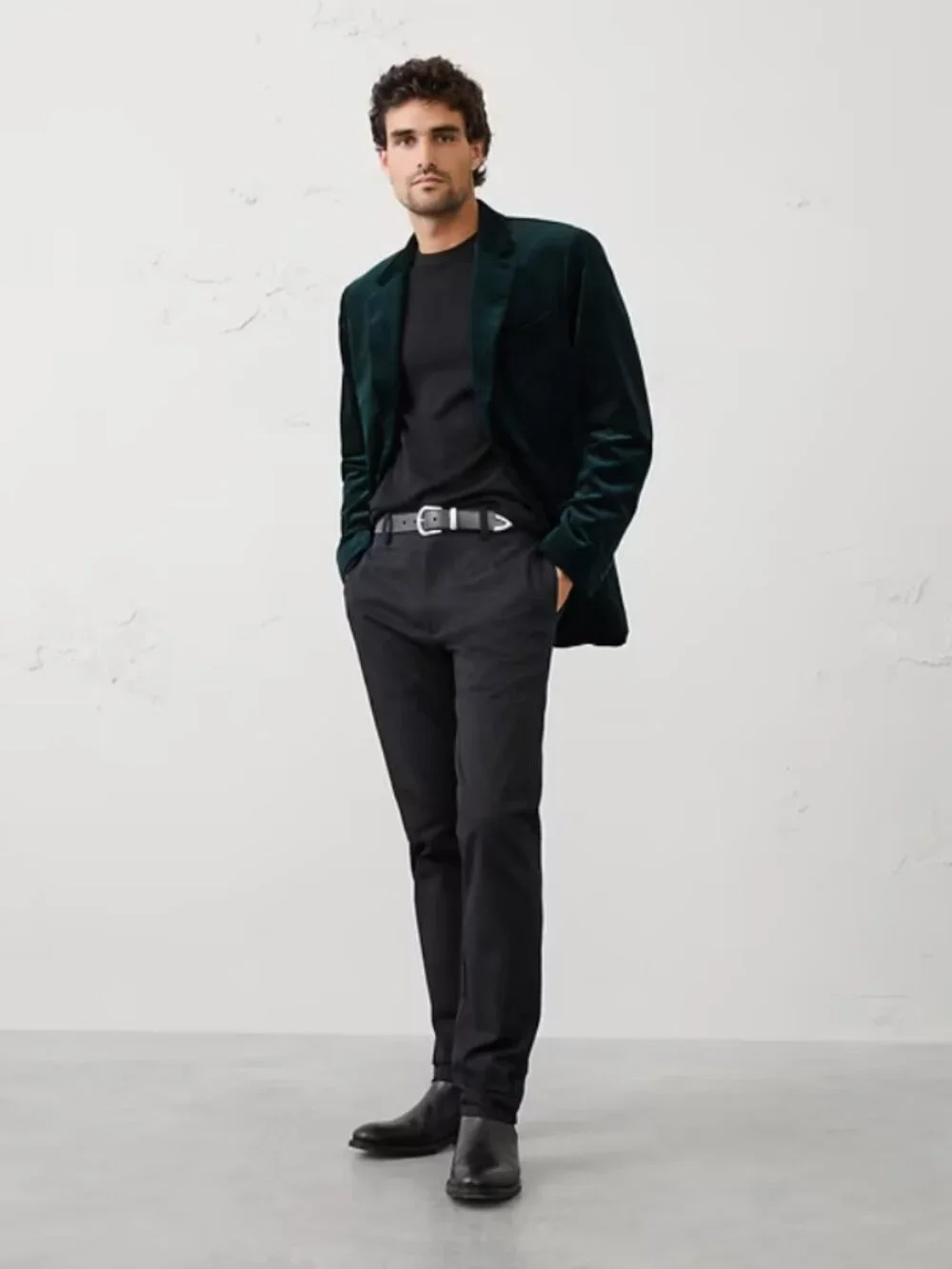 Banana Republic Tailored-Fit Velvet Jacket in Emerald Green size 38R